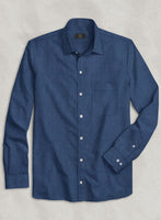 European Nile Blue Linen Shirt - StudioSuits