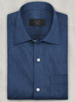 European Nile Blue Linen Shirt - StudioSuits