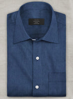 European Nile Blue Linen Shirt - StudioSuits