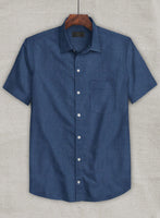 European Nile Blue Linen Shirt - StudioSuits