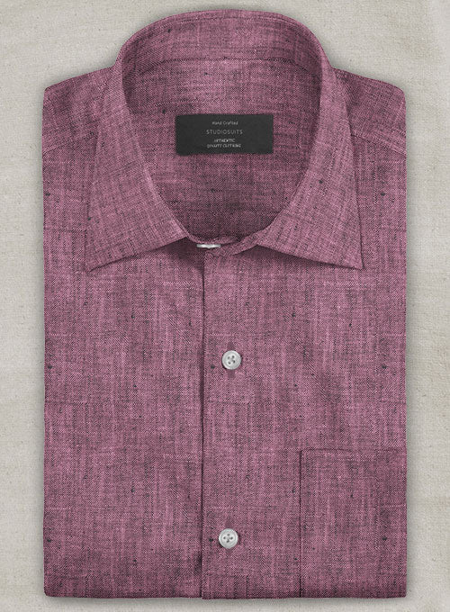 European Orchid Purple Linen Shirt - StudioSuits
