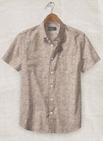 European Brown Linen Shirt - StudioSuits