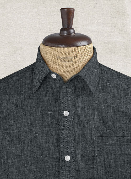 European Ash Gray Linen Shirt - StudioSuits