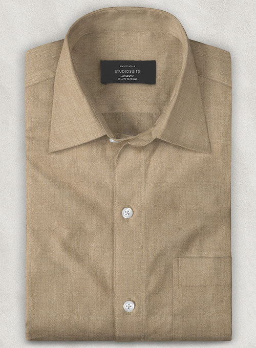 European Beige Linen Shirt - StudioSuits