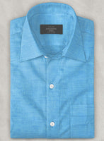 European Blue Linen Shirt - StudioSuits