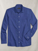 European Cruise Blue Linen Shirt - StudioSuits