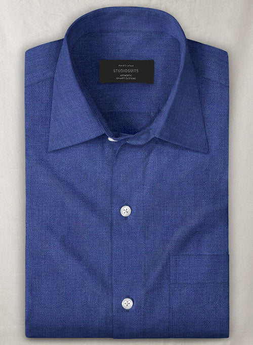 European Cruise Blue Linen Shirt – StudioSuits