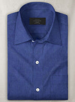 European Cruise Blue Linen Shirt - StudioSuits