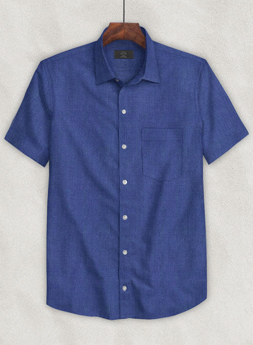 European Cruise Blue Linen Shirt - StudioSuits