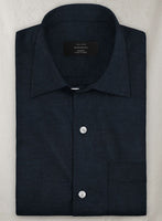 European Dark Blue Linen Shirt - StudioSuits