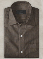 European Dark Brown Linen Shirt - StudioSuits