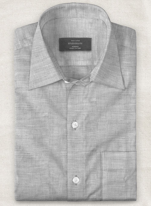 European Gray Linen Shirt - StudioSuits