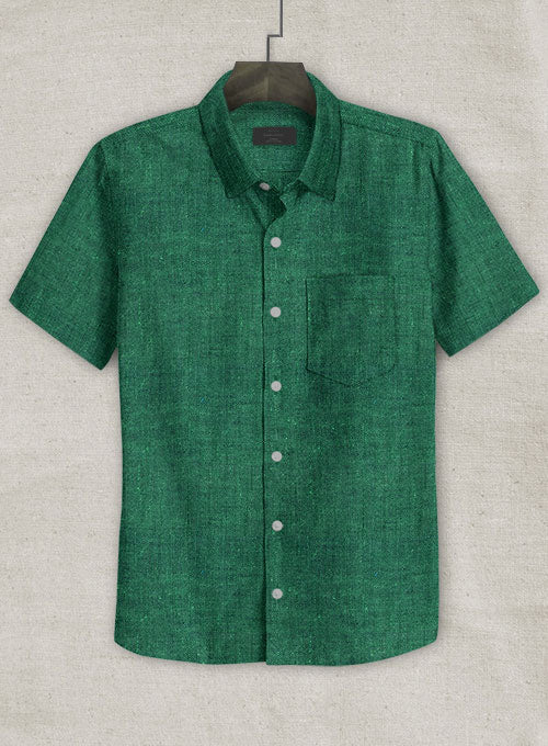 European Green Linen Shirt - StudioSuits