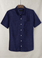 European Indigo Blue Linen Shirt - StudioSuits