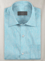 European Sky Blue Linen Shirt - StudioSuits