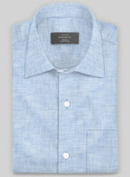 European Mist Blue Linen Shirt - StudioSuits