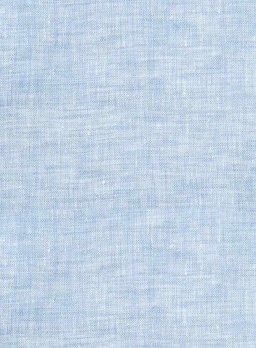 European Mist Blue Linen Shirt - StudioSuits