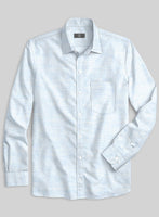 European Pale Blue Linen Shirt - StudioSuits