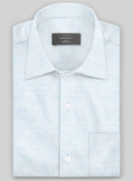 European Pale Blue Linen Shirt - StudioSuits