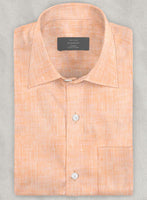 European Pale Orange Linen Shirt - StudioSuits