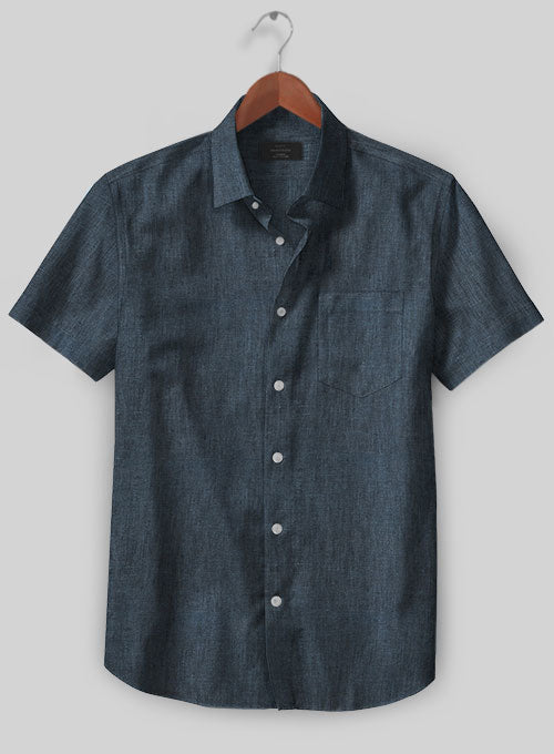 European Whale Blue Linen Shirt – StudioSuits