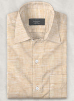 European Light Brown Linen Shirt - StudioSuits