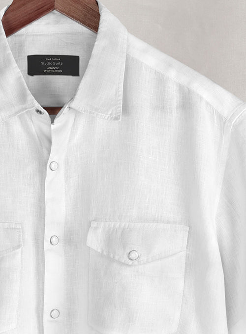 European Linen Western Style Shirt - Half Sleeves - StudioSuits