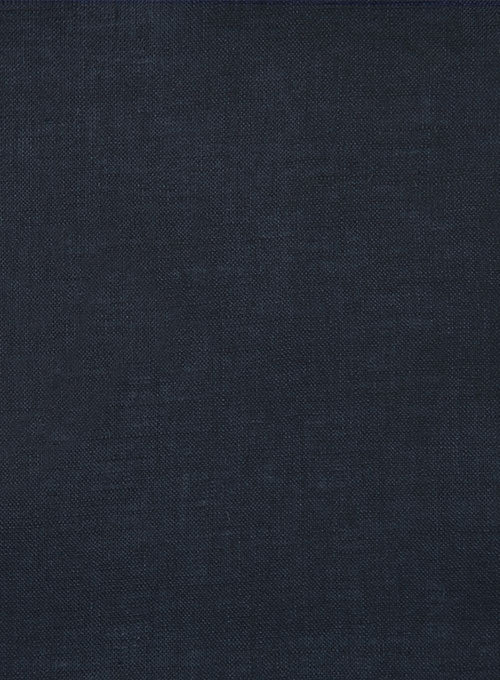 European Dark Blue Linen Western Style Shirt - StudioSuits