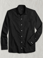 European Black Linen Shirt - StudioSuits