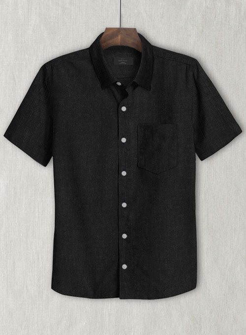 European Black Linen Shirt - StudioSuits