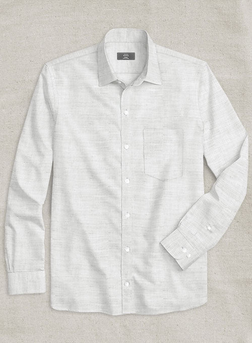 European Pale Gray Linen Shirt - StudioSuits