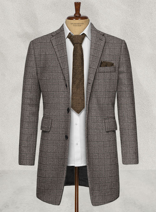 Fabri Checks Tweed Overcoat - StudioSuits