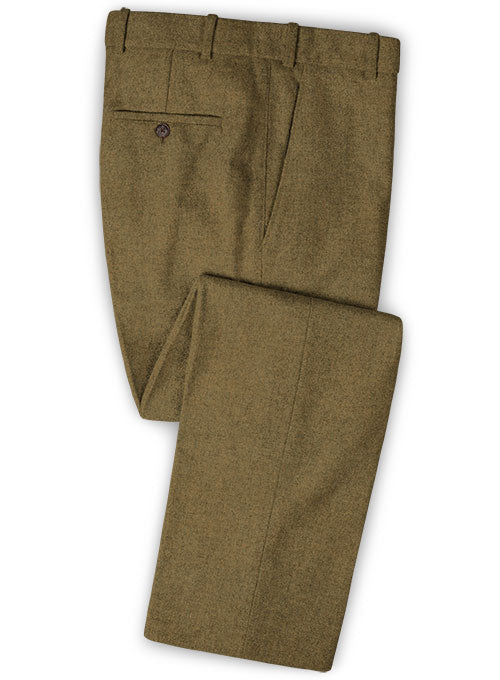 Melange Brown Feather Tweed Pants - StudioSuits