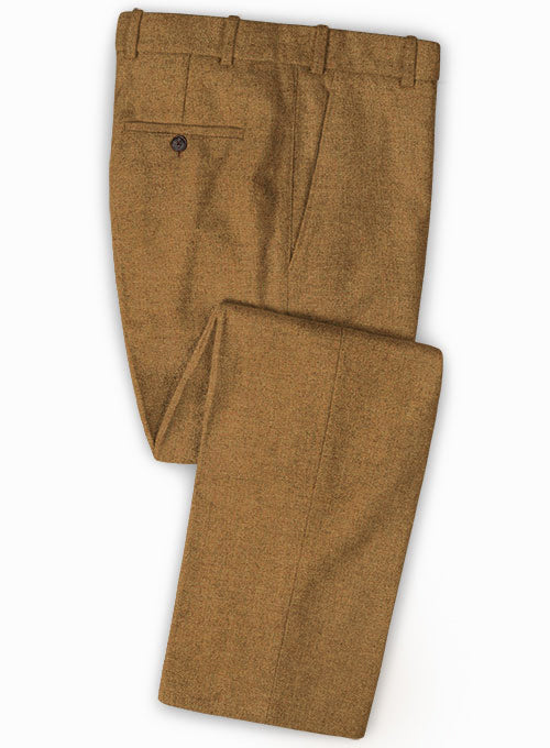 Tan Feather Tweed Pants - StudioSuits