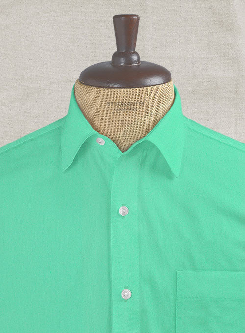 Fern Green Stretch Poplene Shirt - StudioSuits