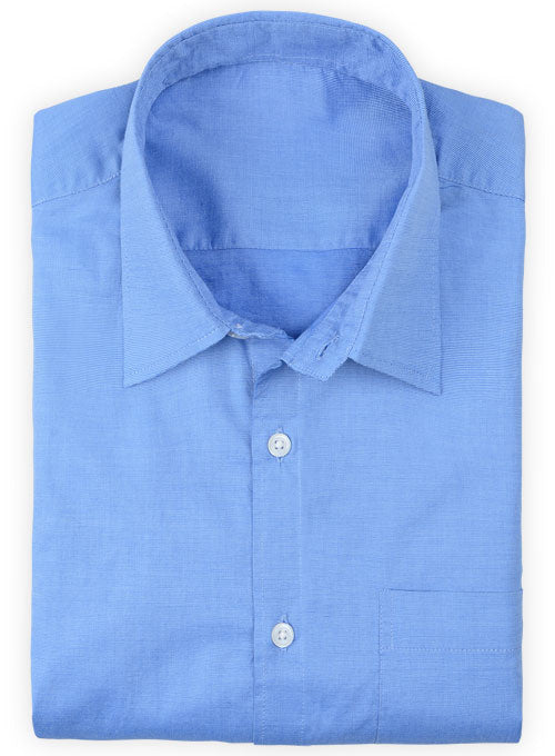 Filafil Poplene Blue Washed Shirt - StudioSuits