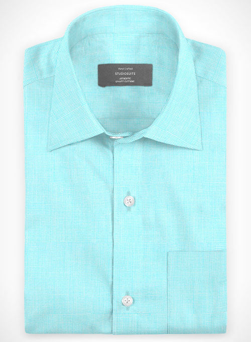 Filafil Poplene Aqua Blue Shirt - StudioSuits