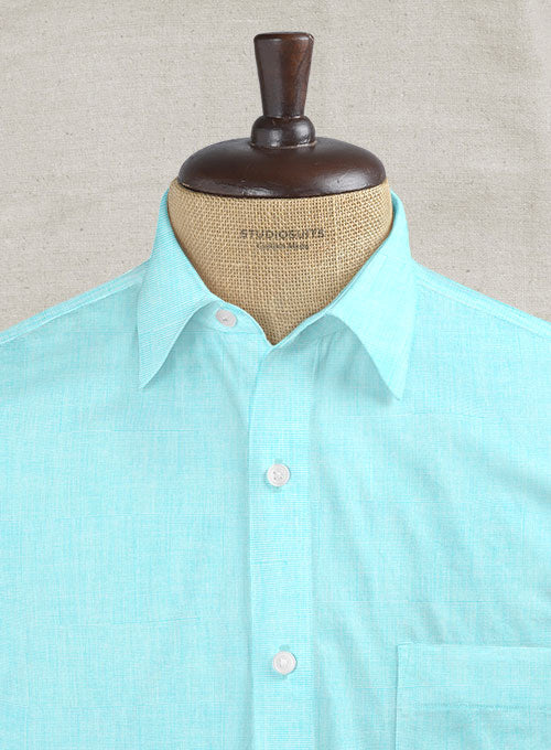 Filafil Poplene Aqua Blue Shirt - StudioSuits