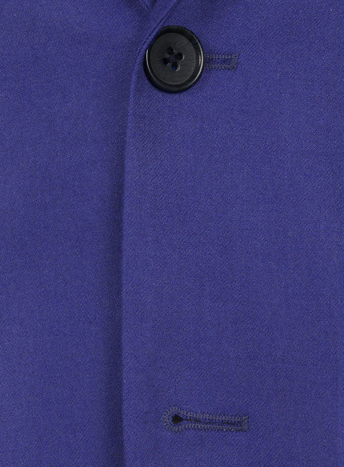 Fizz Blue Flannel Wool Jacket - StudioSuits