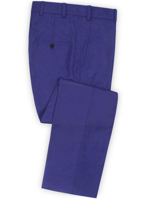 Fizz Blue Flannel Wool Pants - StudioSuits