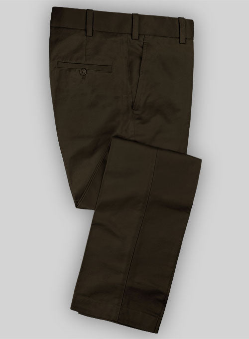 Forest Brown Tailored Chinos - StudioSuits