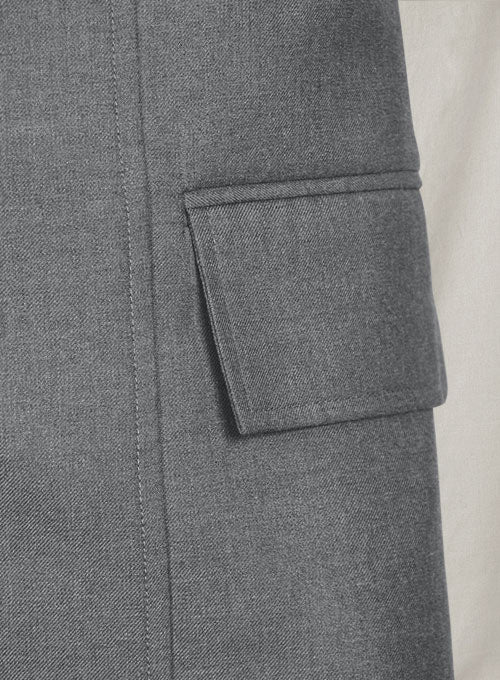 Frosted Mid Gray Terry Rayon Overstyle Jacket - StudioSuits