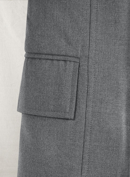 Frosted Mid Gray Terry Rayon Overstyle Jacket - StudioSuits