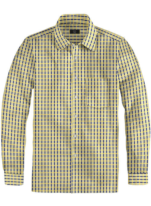 Giza Bar Yellow Cotton Shirt