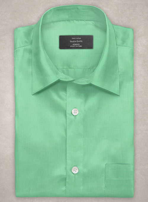 Giza Coral Green Cotton Shirt