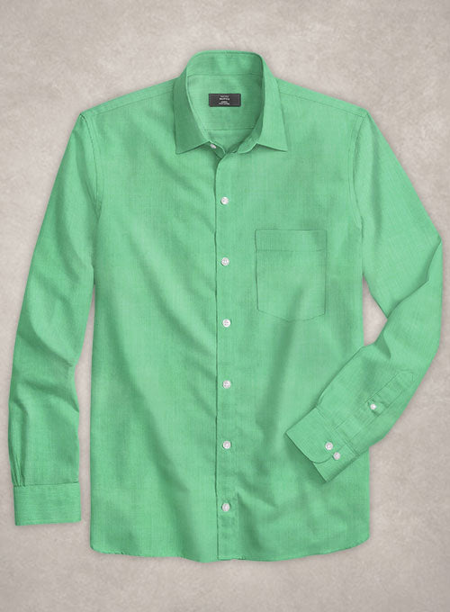 Giza Coral Green Cotton Shirt