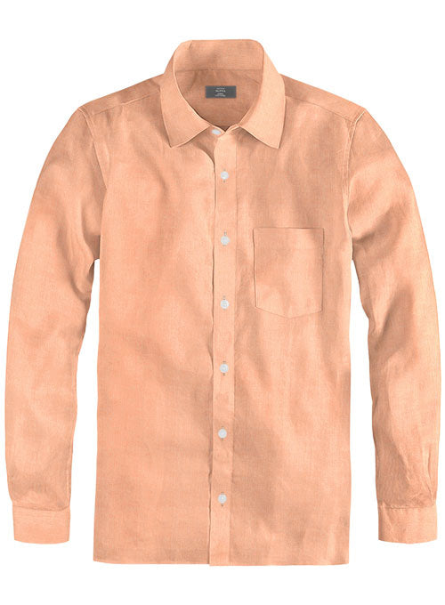 Giza Summer Orange Cotton Shirt