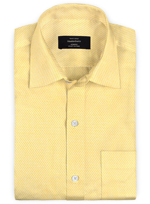 Giza Yellow Dobby Cotton Shirt