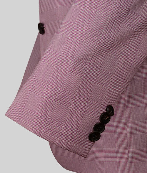 Glen Dark Pink Wool Linen Jacket - StudioSuits