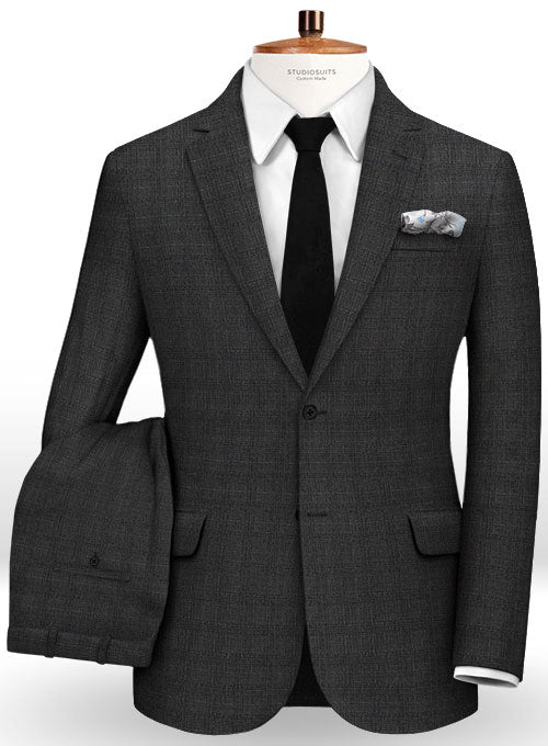 Glen Wool Charcoal Suit - StudioSuits